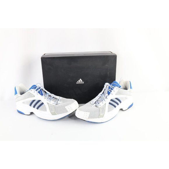NOS Vintage Adidas Rotterdam Q.S Gym Jogging Running Shoes White Blue Mens 12 main image 8